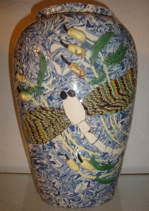 Grand vase Bleu avec libellule